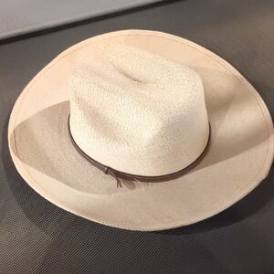 Stylish Cream Hat with Brown Band